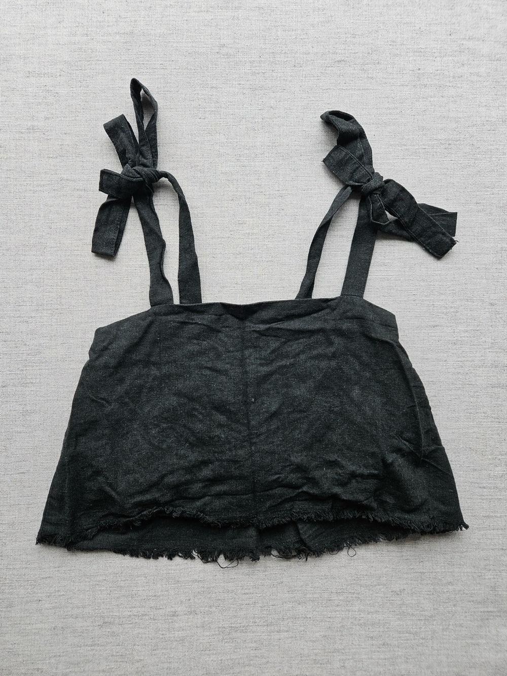 Faithfull the Brand Black Tie-Shoulder Cropped Tank